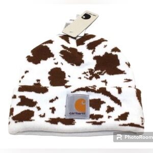 carhartt beanie hat white brown